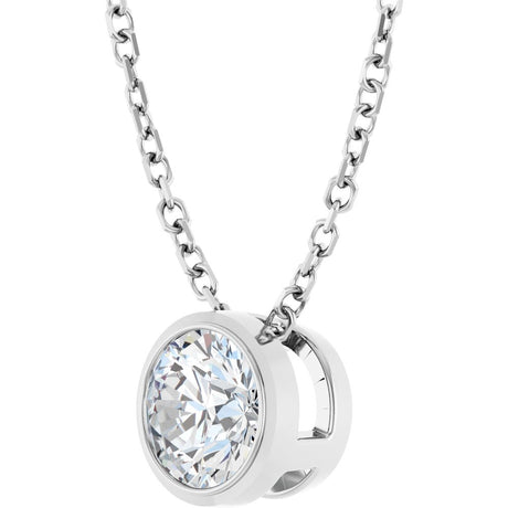 Sterling Silver 1/2 CT Lab-Grown Diamond Bezel-Set 16-18" Necklace