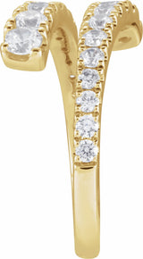 14K Yellow Gold 9/10 CTW Lab-Grown Diamond Bypass Ring