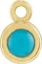 14K Yellow Natural Turquoise Dangle
