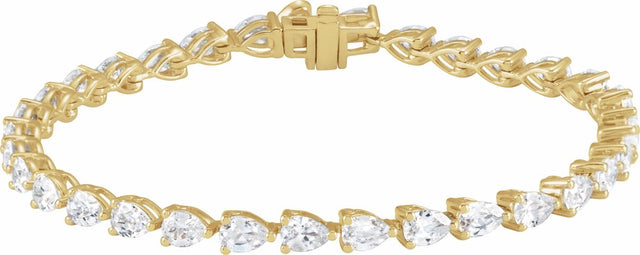 14K Yellow Gold 6 1/2 CTW Lab-Grown Diamond Line 7" Bracelet