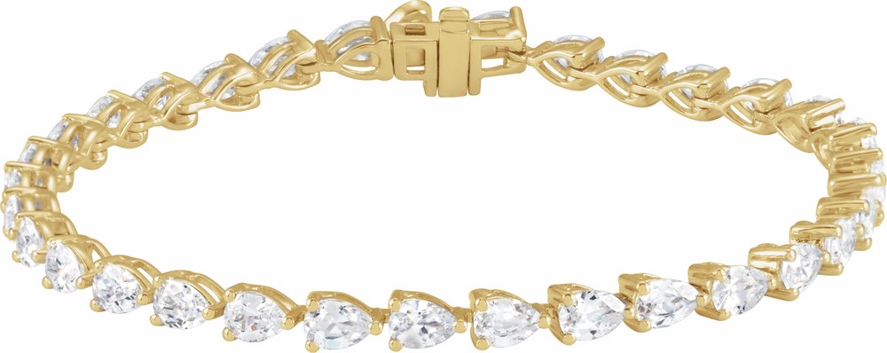 14K Yellow 6 1/2 CTW Lab-Grown Diamond Line 7" Bracelet