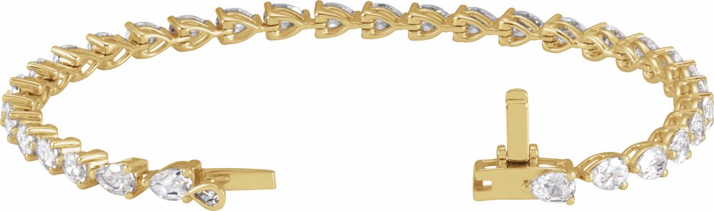 14K Yellow Gold 6 1/2 CTW Lab-Grown Diamond Line 7" Bracelet