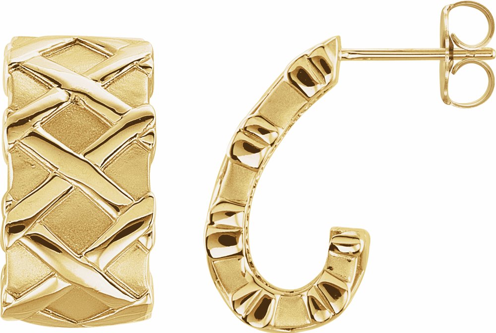 14K Yellow J-Hoop Earrings