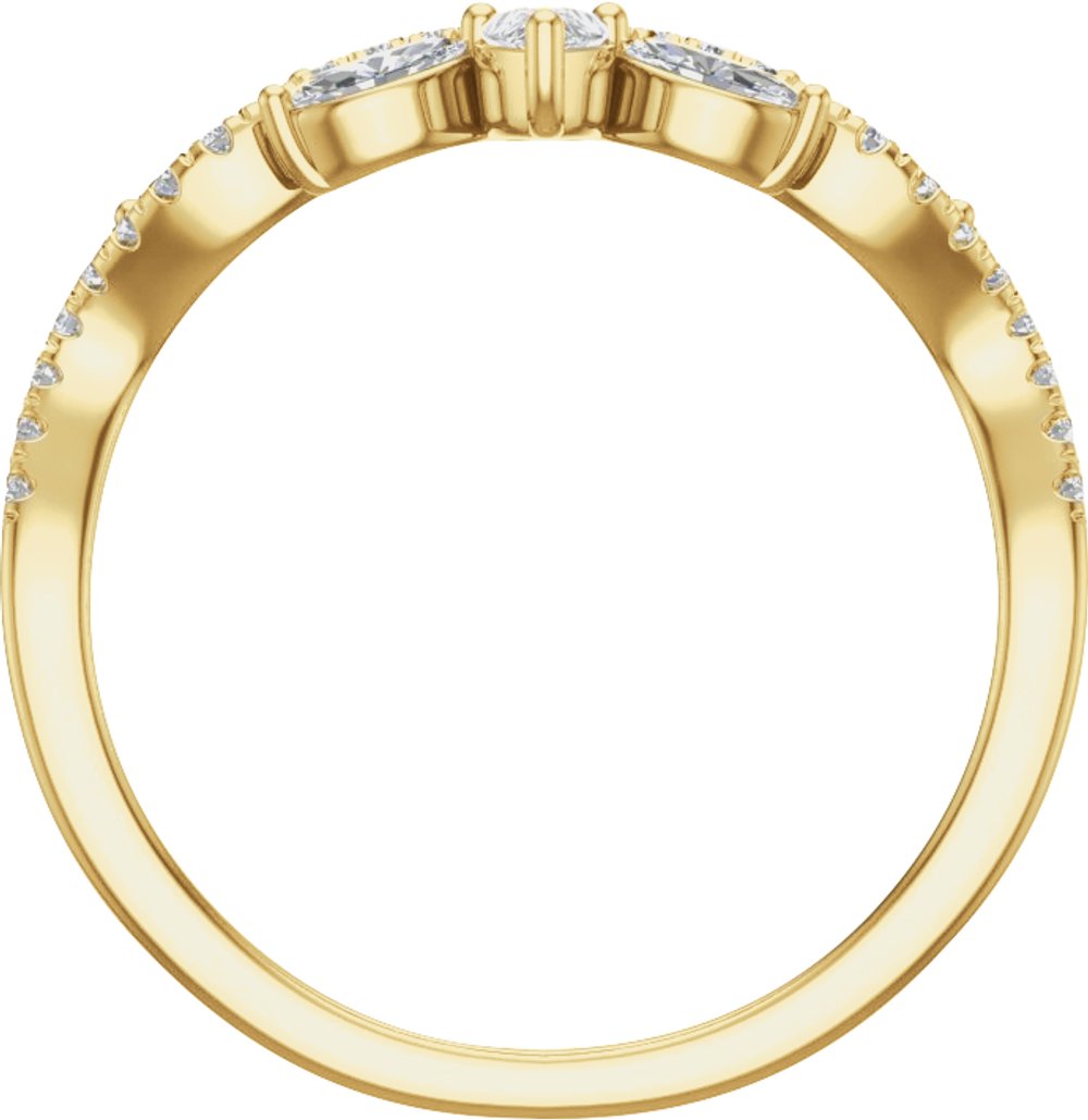 14K Yellow 1/2 CTW Lab-Grown Diamond Contour Band