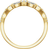 14K Yellow 1/2 CTW Lab-Grown Diamond Contour Band