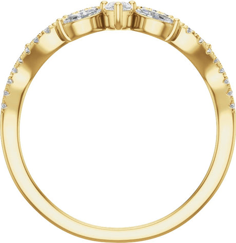 14K Yellow 1/2 CTW Lab-Grown Diamond Contour Band