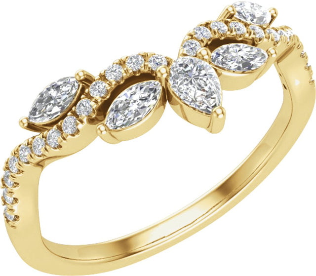 14K Yellow Gold 1/2 CTW Lab-Grown Diamond Contour Band