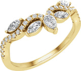 14K Yellow 1/2 CTW Lab-Grown Diamond Contour Band