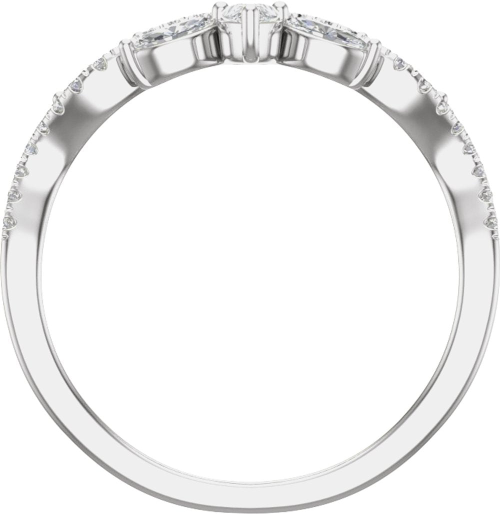 14K White 1/2 CTW Lab-Grown Diamond Contour Band