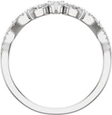 14K White 1/2 CTW Lab-Grown Diamond Contour Band