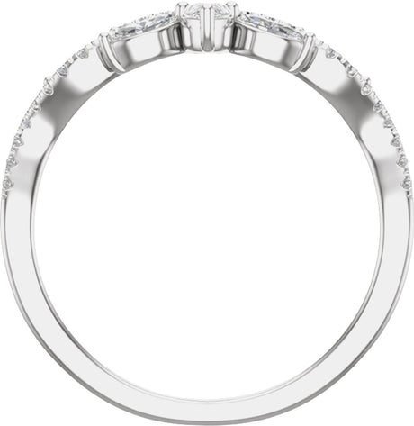 14K White 1/2 CTW Lab-Grown Diamond Contour Band