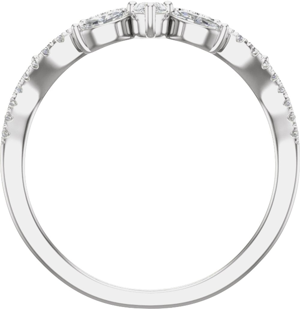 14K White Gold 1/2 CTW Lab-Grown Diamond Contour Band