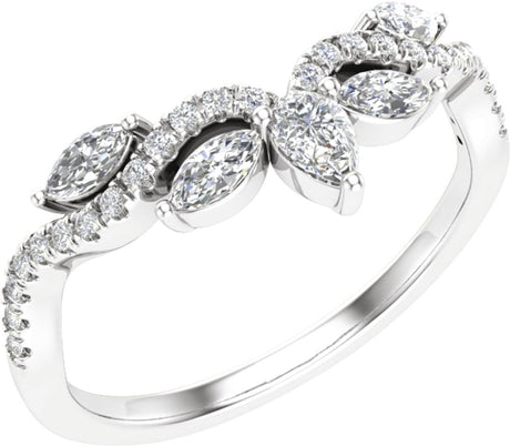 14K White Gold 1/2 CTW Lab-Grown Diamond Contour Band