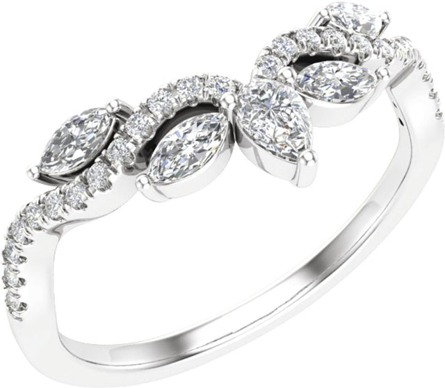 14K White Gold 1/2 CTW Lab-Grown Diamond Contour Band