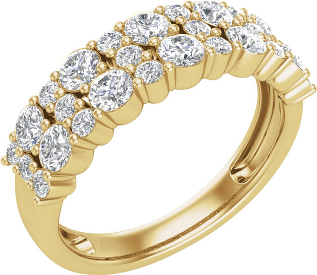 14K Yellow 1 1/6 CTW Lab-Grown Diamond Anniversary Band