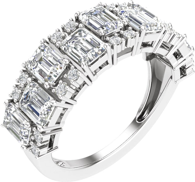 14K White 3 CTW Lab-Grown Diamond Anniversary Band