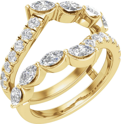 14K Yellow 1 1/2 CTW Lab-Grown Diamond Ring Guard