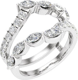 14K White 1 1/2 CTW Lab-Grown Diamond Ring Guard