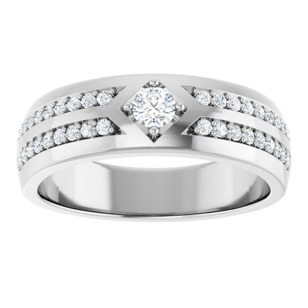 14K White 1/2 CTW Lab-Grown Diamond Band