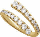 14K Yellow Gold 9/10 CTW Lab-Grown Diamond Bypass Ring