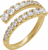 14K Yellow Gold 9/10 CTW Lab-Grown Diamond Bypass Ring