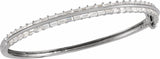 14K White 2 1/6 CTW Lab-Grown Diamond 7" Bangle Bracelet