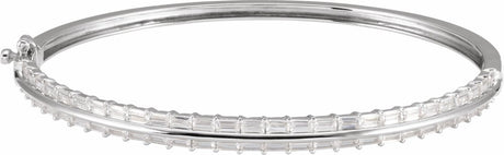 14K White 2 1/6 CTW Lab-Grown Diamond 7" Bangle Bracelet