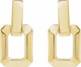 14K Yellow Geometric Drop Earrings