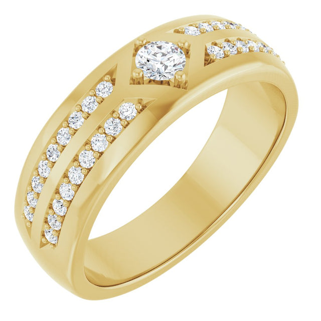 14K Yellow 1/2 CTW Lab-Grown Diamond Band