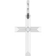 14K White Gold .0075 CT Natural Diamond Cross Charm/Pendant