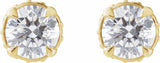 14K Yellow Gold 1/2 CTW Natural Diamond Hidden Halo-Style Stud Earrings