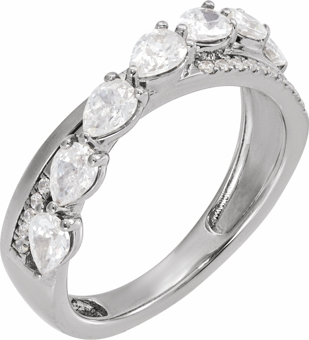 14K White 1 1/8 CTW  Natural Diamond Ring