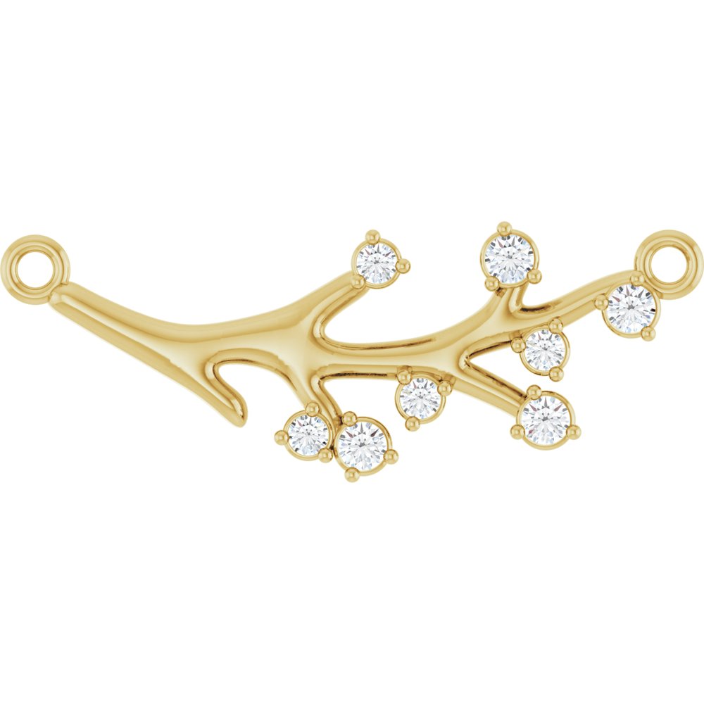 14K Yellow 1/5 CTW Lab-Grown Diamond Branch Necklace Center