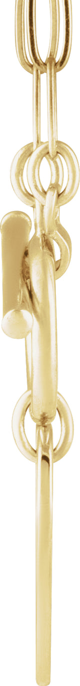 14K Yellow Gold Engravable Heart Toggle 18" Necklace