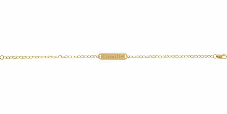 14K Yellow Gold Engravable Bar 7" Bracelet