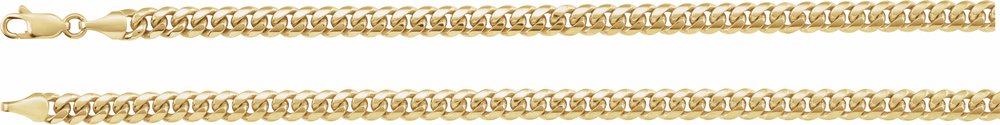 14K Yellow 5 mm Miami Cuban Curb 18" Chain