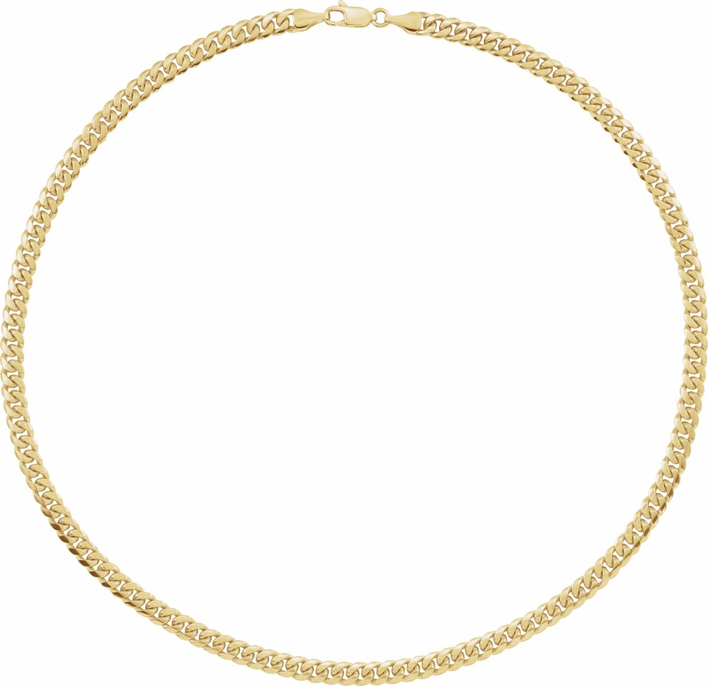 14K Yellow 5 mm Miami Cuban Curb 20" Chain