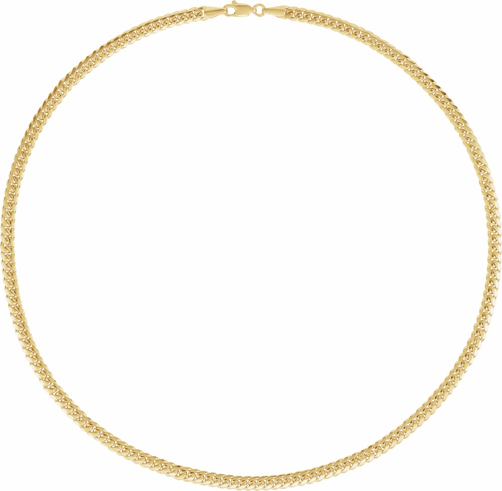 14K Yellow 4.35 mm Miami Cuban Curb 8" Chain