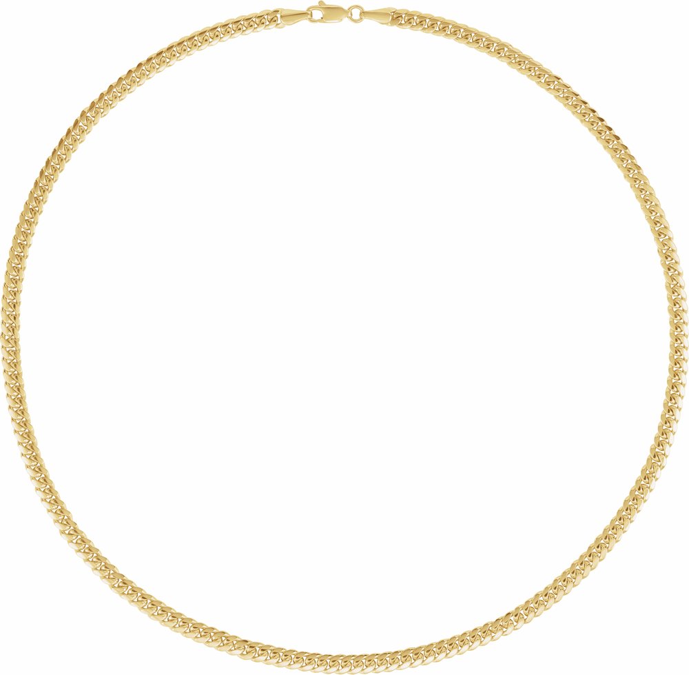 14K Yellow Gold 4.35 mm Miami Cuban Curb 8" Chain
