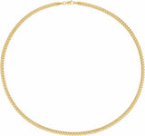 14K Yellow Gold 4.4 mm Hollow Miami Cuban Curb 18" Chain