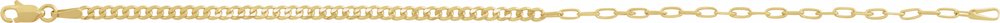 14K Yellow Gold 2.7 mm Curb & Paperclip-Style 7" Chain