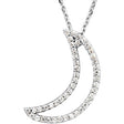 14K White 1/5 CTW Natural Diamond Crescent Moon 16" Necklace