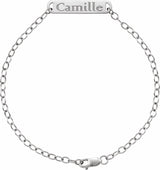 Sterling Silver Engravable Bar 7" Bracelet