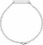 14K White Gold Engravable Bar 7" Bracelet