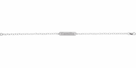 14K White Gold Engravable Bar 7" Bracelet