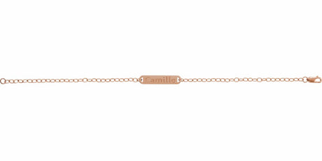 14K Rose Gold Engravable Bar 7" Bracelet