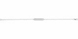 14K White Gold Engravable Bar 7" Bracelet