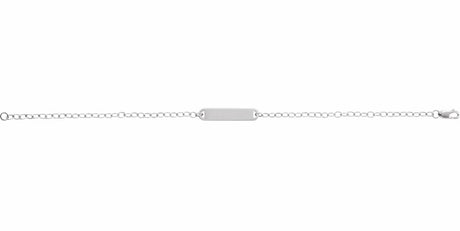 14K White Gold Engravable Bar 7" Bracelet