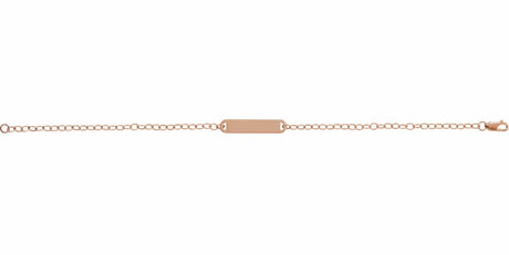 14K Rose Gold Engravable Bar 7" Bracelet