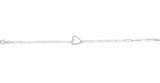 Sterling Silver Heart & Paperclip-Style Chain 7" Bracelet